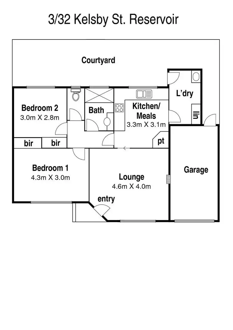 Floorplan of Homely unit listing, 3/32 Kelsby Street, Reservoir VIC 3073
