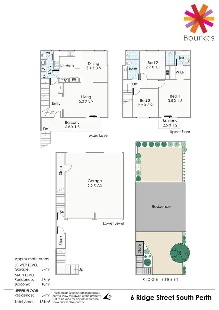 Floorplan of Homely townhouse listing, 6 Ridge Street, South Perth WA 6151
