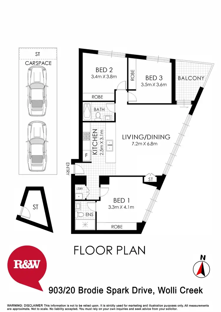Floorplan of Homely apartment listing, 903/20 Brodie Spark Drive, Wolli Creek NSW 2205