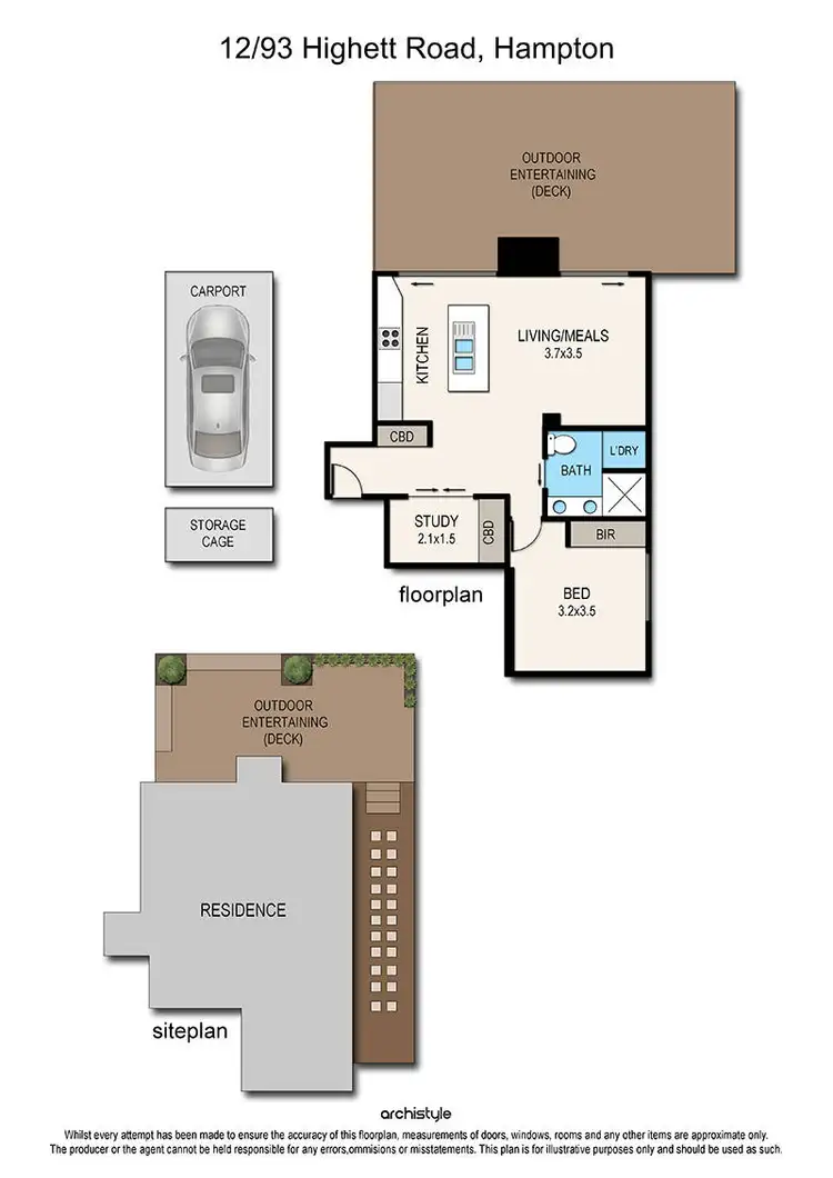 Floorplan of Homely apartment listing, 12/93 Highett Road, Hampton VIC 3188