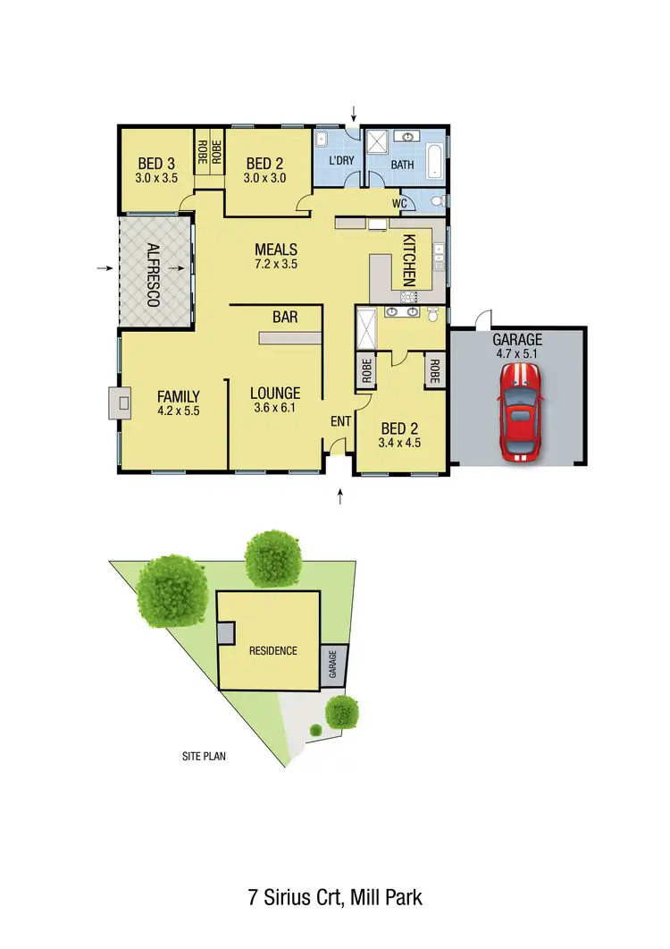 Floorplan of Homely house listing, 7 Sirius Court, Mill Park VIC 3082
