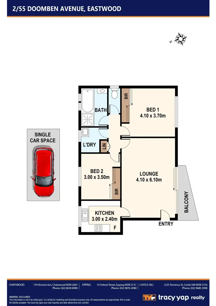 Floorplan of Homely unit listing, 2/55 Doomben Avenue, Eastwood NSW 2122