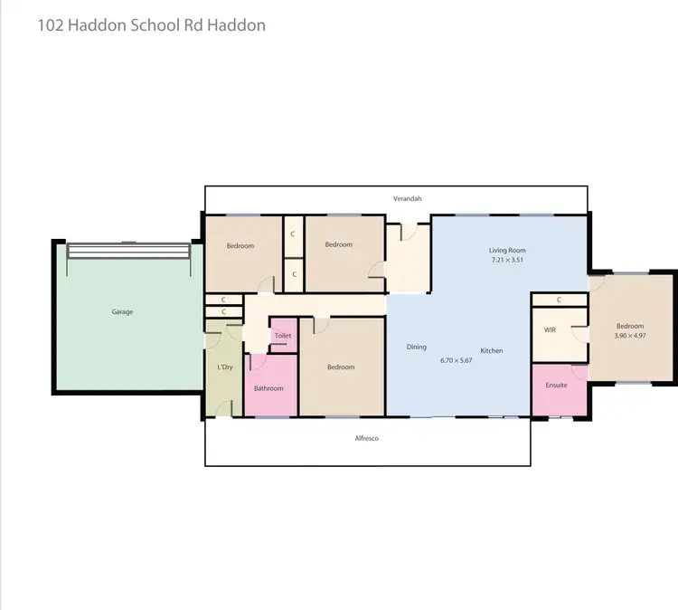 Floorplan of Homely house listing, 102 Haddon School Road, Haddon VIC 3351