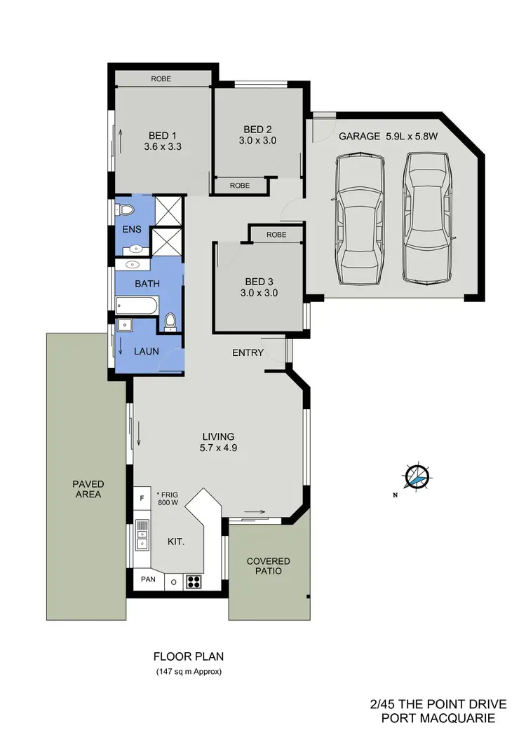 Floorplan of Homely villa listing, 2/45 The Point Drive, Port Macquarie NSW 2444