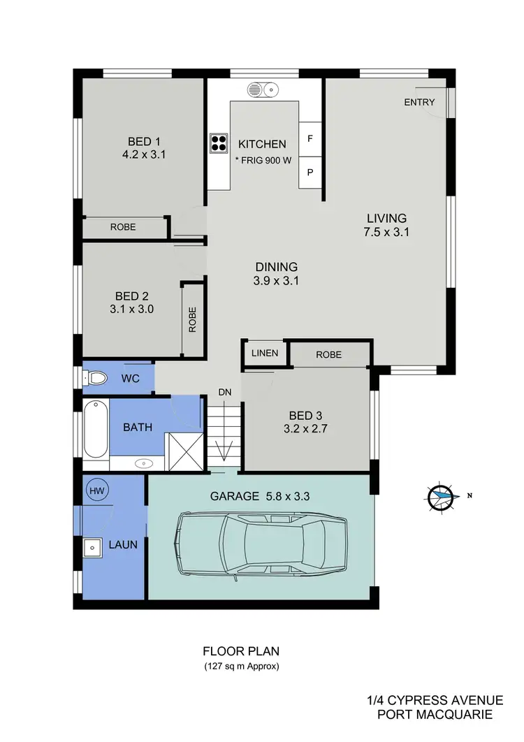 Floorplan of Homely villa listing, 1/4 Cypress Avenue, Port Macquarie NSW 2444