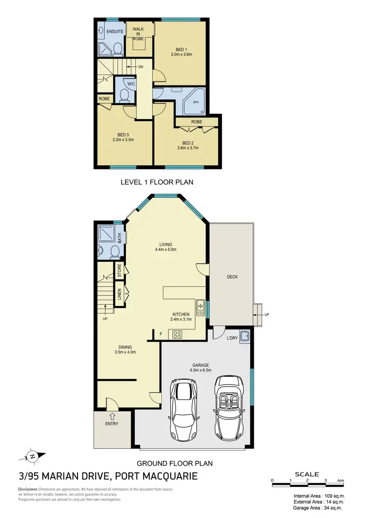 Floorplan of Homely townhouse listing, 3/95 Marian Drive, Port Macquarie NSW 2444