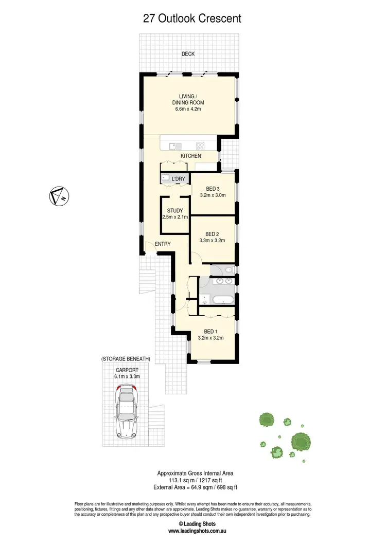 Floorplan of Homely house listing, 27 Outlook Crescent, Bardon QLD 4065