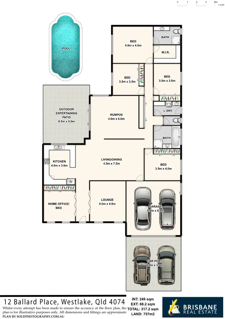 Floorplan of Homely house listing, 12 Ballard Place, Westlake QLD 4074