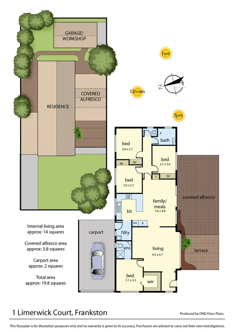 Floorplan of Homely house listing, 1 Limerwick Court, Frankston VIC 3199