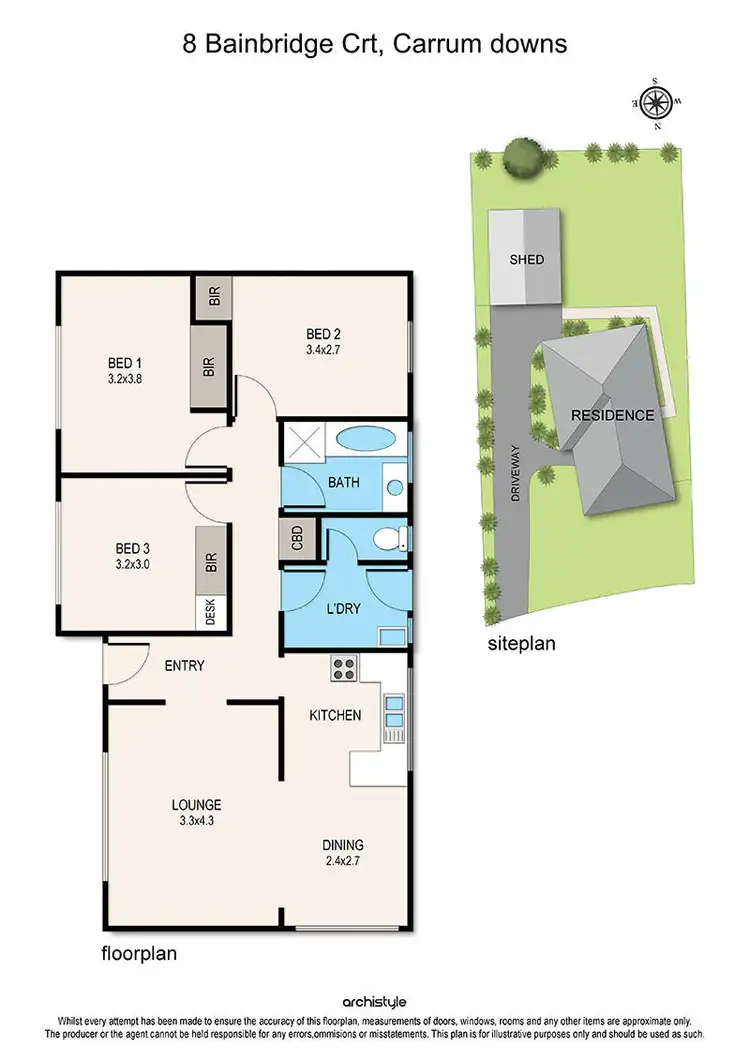 Floorplan of Homely house listing, 8 Bainbridge Court, Carrum Downs VIC 3201