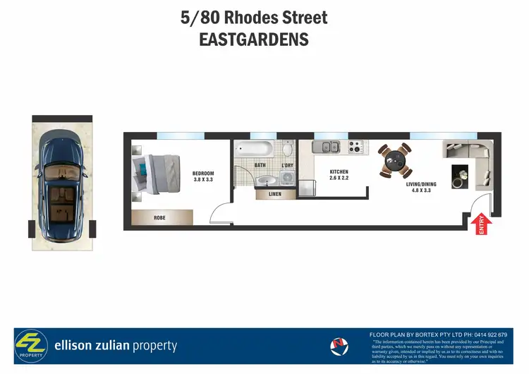 Floorplan of Homely apartment listing, 5/80 Rhodes Street, Hillsdale NSW 2036
