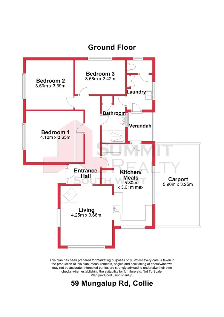 Floorplan of Homely house listing, 59 Mungalup Road, Collie WA 6225