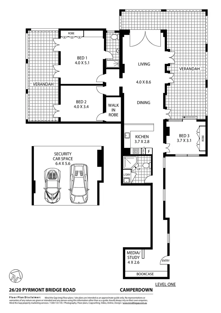 Floorplan of Homely apartment listing, 26/20 Pyrmont Bridge Road, Camperdown NSW 2050