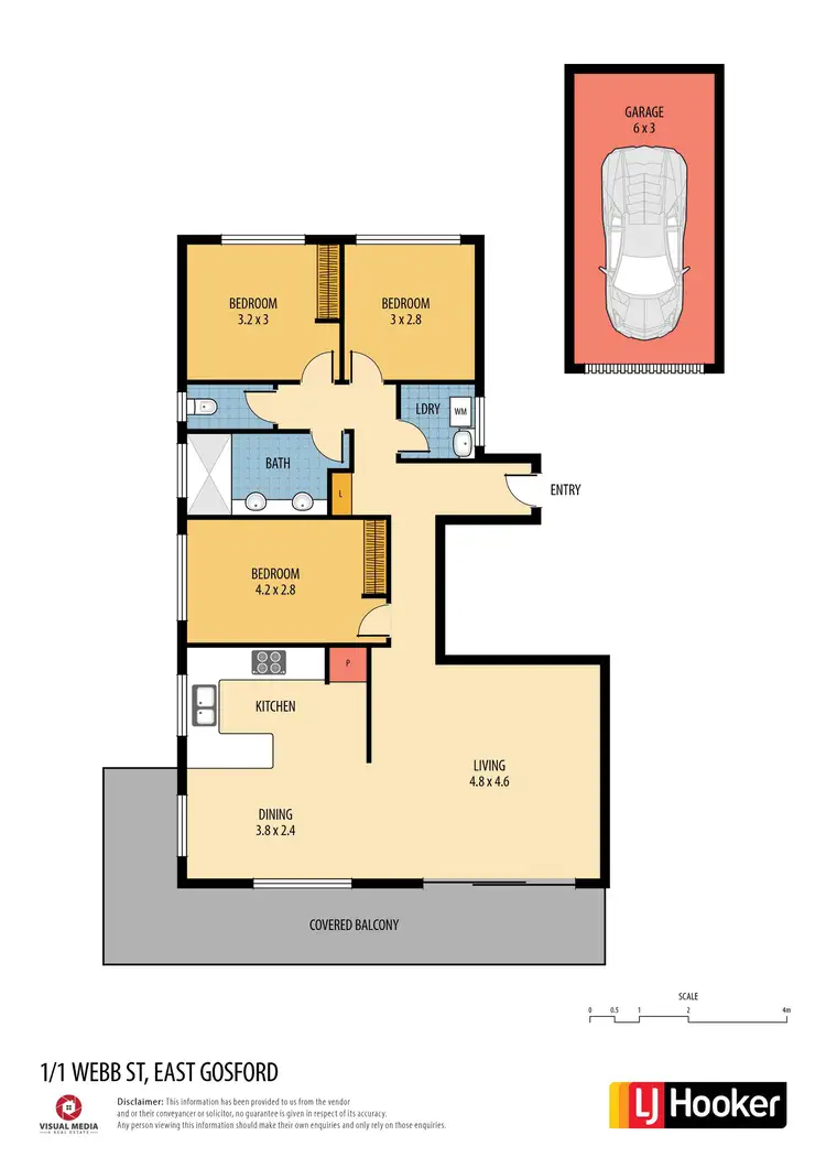 Floorplan of Homely unit listing, 1/1 Webb Street, East Gosford NSW 2250