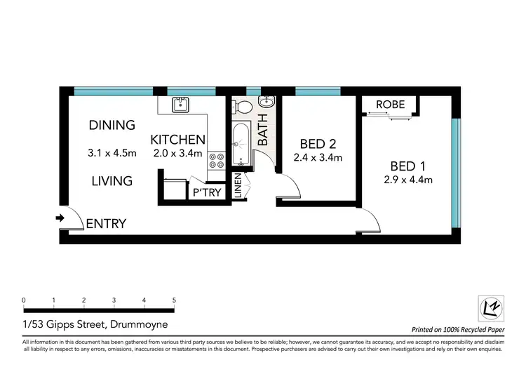 Floorplan of Homely apartment listing, 1/53 Gipps Street, Drummoyne NSW 2047