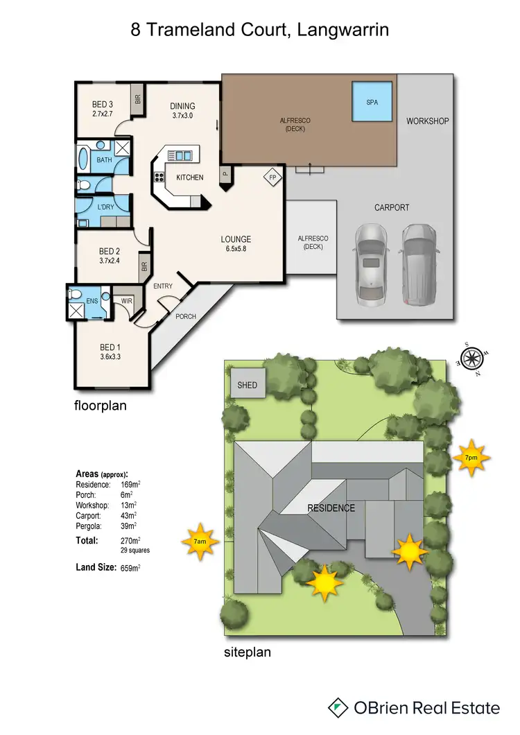 Floorplan of Homely house listing, 8 Trameland Court, Langwarrin VIC 3910