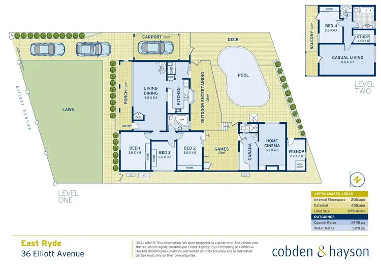 Floorplan of Homely house listing, 36 Elliott Avenue, East Ryde NSW 2113