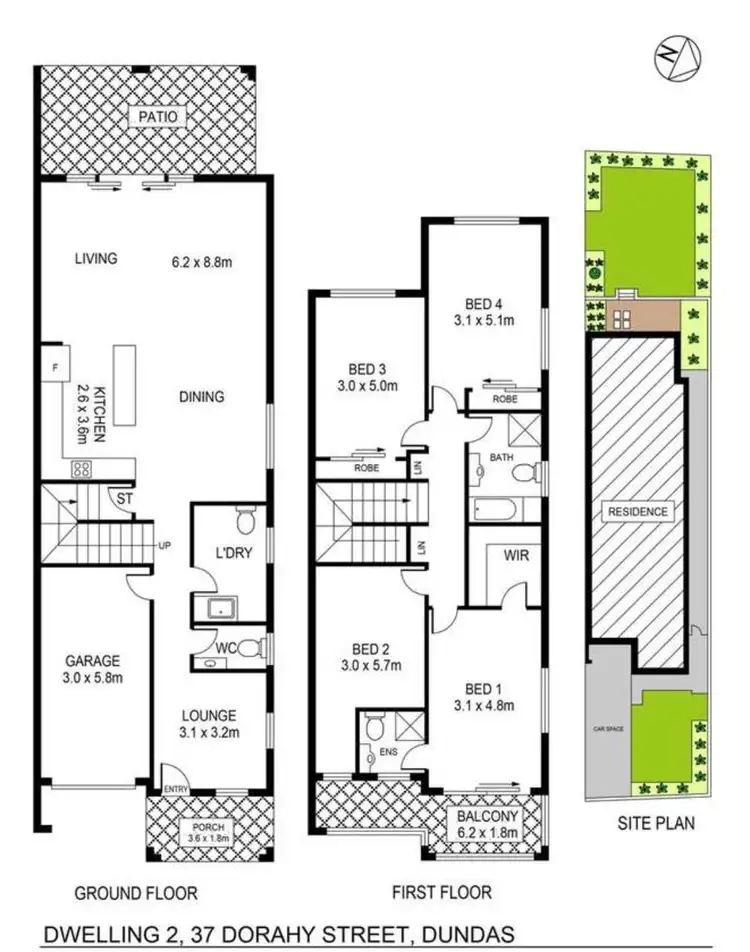 Floorplan of Homely semi-detached listing, 37 Dorahy Street, Dundas NSW 2117