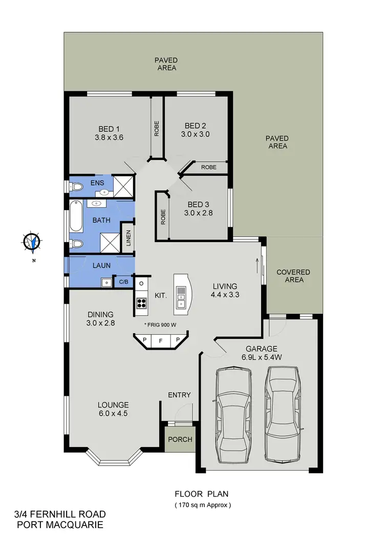 Floorplan of Homely villa listing, 3/4 Fernhill Road, Port Macquarie NSW 2444