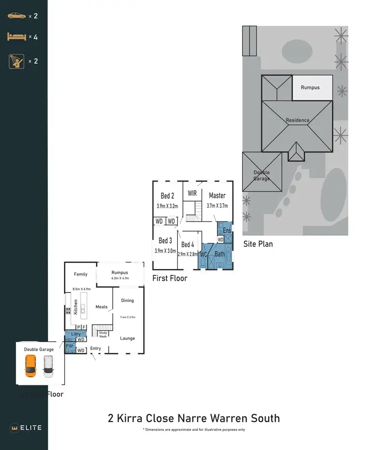 Floorplan of Homely house listing, 2 Kirra Close, Narre Warren South VIC 3805