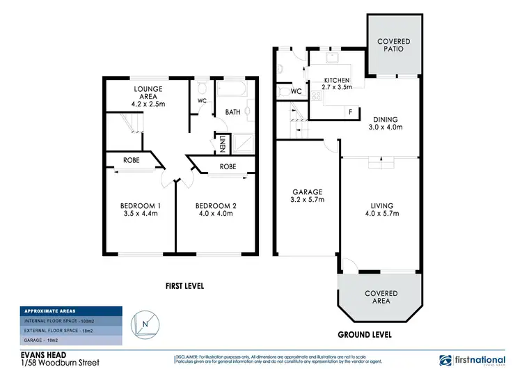 Floorplan of Homely townhouse listing, 1/58 Woodburn Street, Evans Head NSW 2473