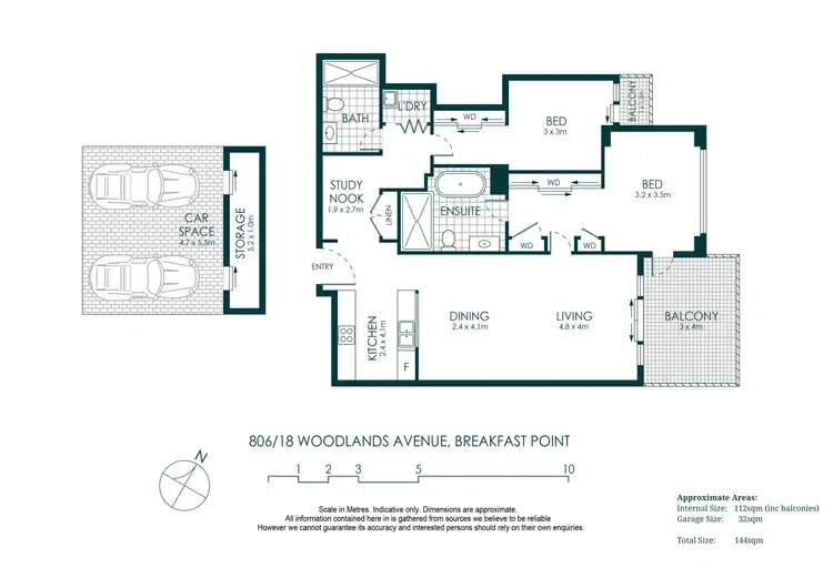 Floorplan of Homely apartment listing, 806/18 Woodlands Avenue, Breakfast Point NSW 2137