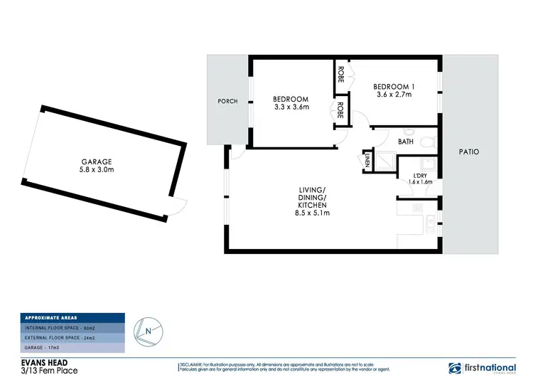 Floorplan of Homely unit listing, 3/13 Fern Place, Evans Head NSW 2473