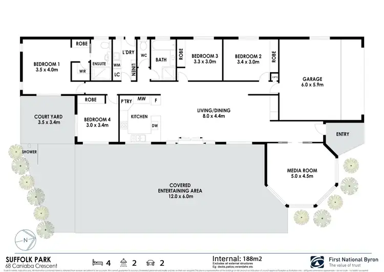 Floorplan of Homely house listing, 68 Caniaba Crescent, Suffolk Park NSW 2481