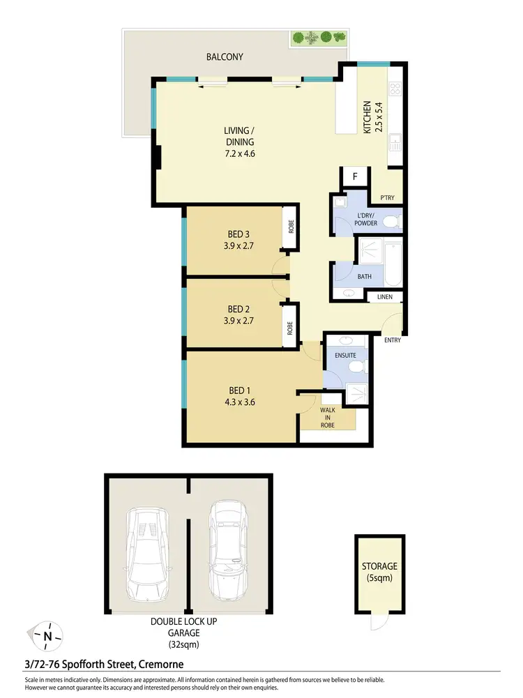 Floorplan of Homely apartment listing, 3/72-76 Spofforth Street, Cremorne NSW 2090