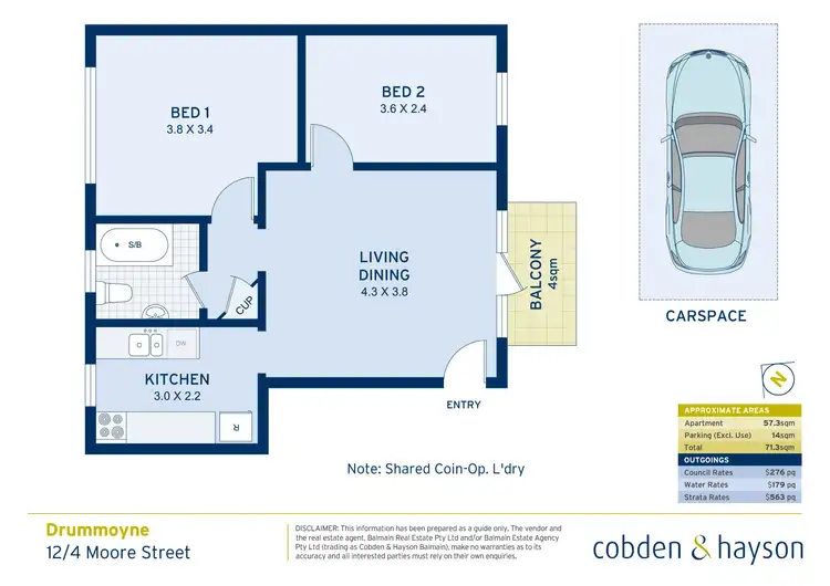 Floorplan of Homely apartment listing, 12/4 Moore Street, Drummoyne NSW 2047