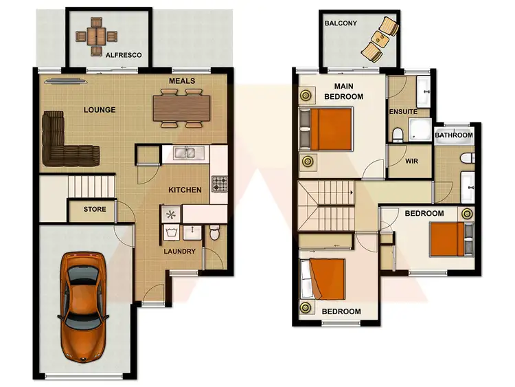Floorplan of Homely townhouse listing, 20/1 Daintree Drive, Parkinson QLD 4115