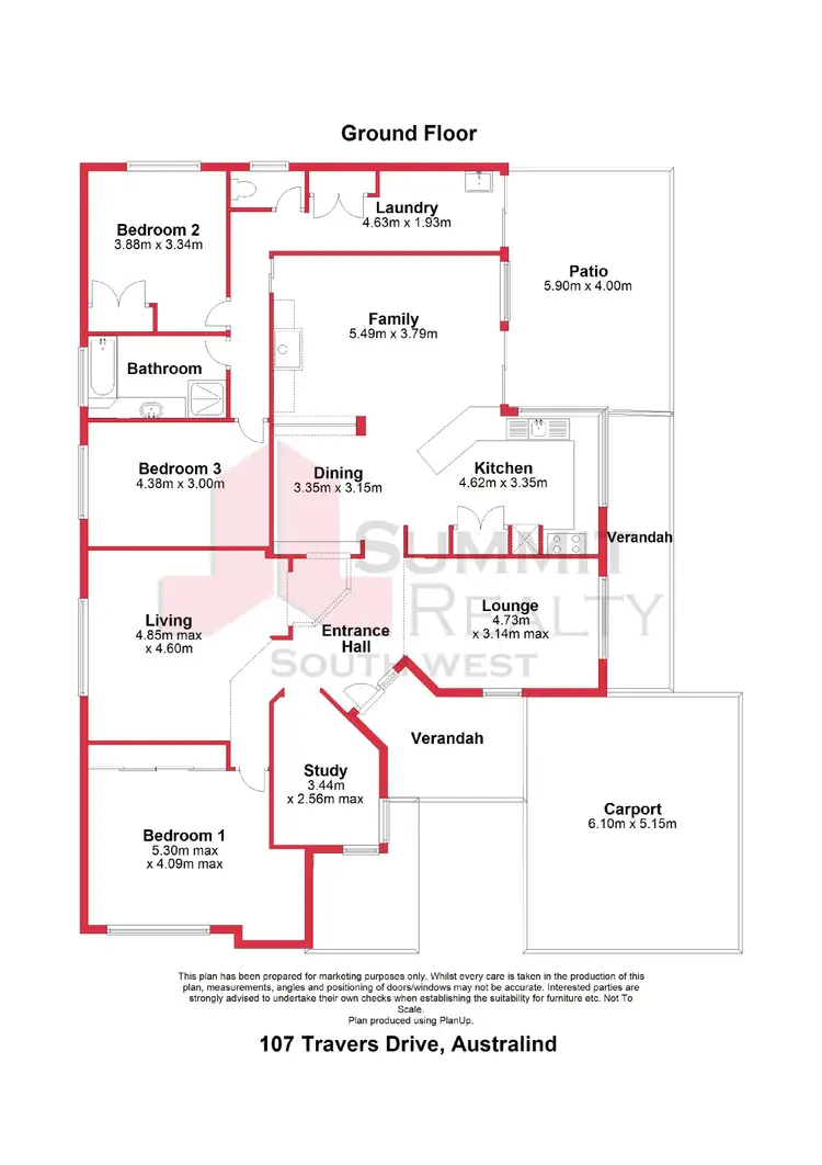 Floorplan of Homely house listing, 107 Travers Drive, Australind WA 6233