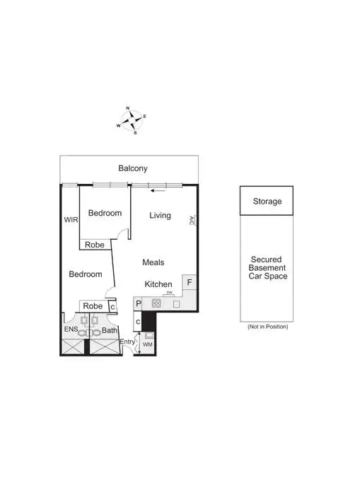 Floorplan of Homely apartment listing, 528/70 Nott Street, Port Melbourne VIC 3207