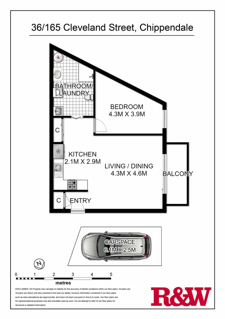 Floorplan of Homely apartment listing, 36/165 Cleveland Street, Chippendale NSW 2008