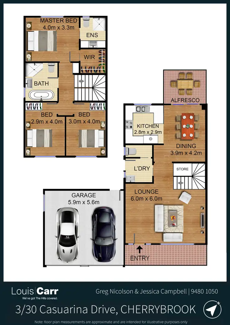 Floorplan of Homely semi-detached listing, 1/36 Casuarina Drive, Cherrybrook NSW 2126