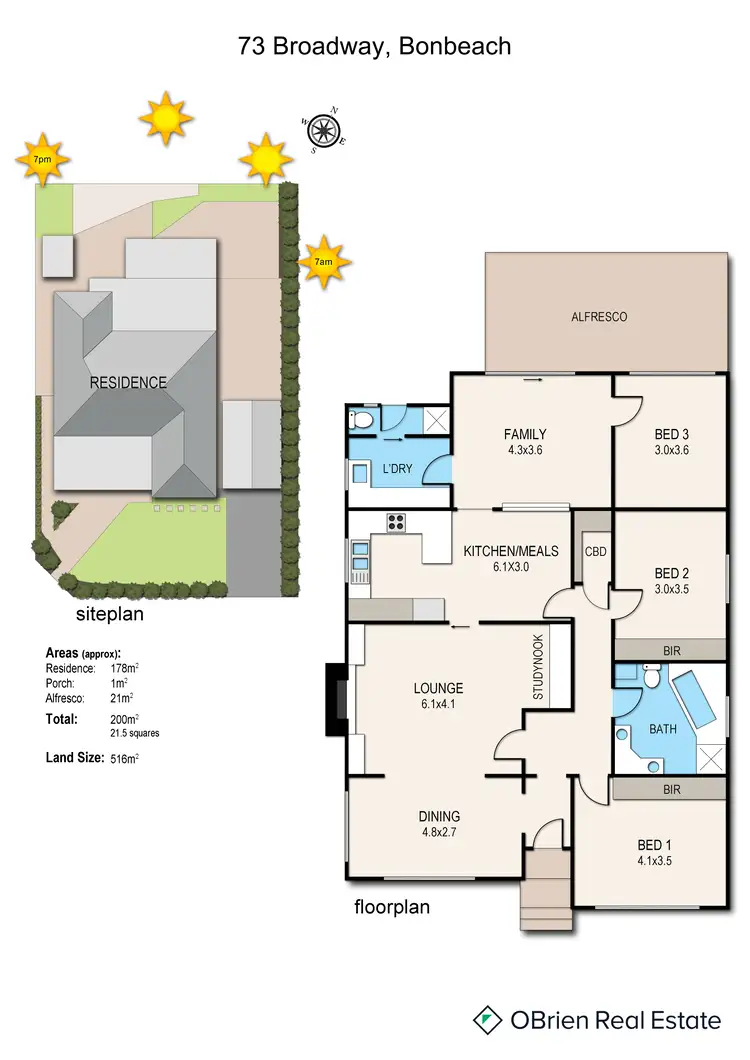 Floorplan of Homely house listing, 73 Broadway, Bonbeach VIC 3196