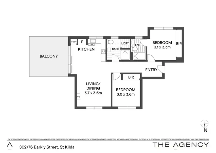 Floorplan of Homely apartment listing, 302/76 Barkly Street, St Kilda VIC 3182