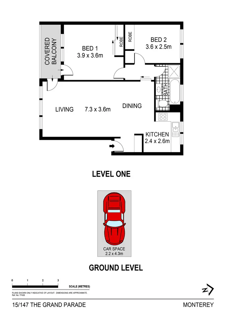 Floorplan of Homely apartment listing, 15/147 The Grand Parade, Monterey NSW 2217