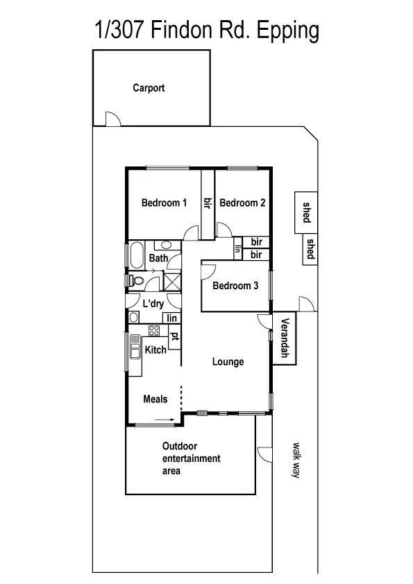 Floorplan of Homely unit listing, 1/307 Findon Road, Epping VIC 3076