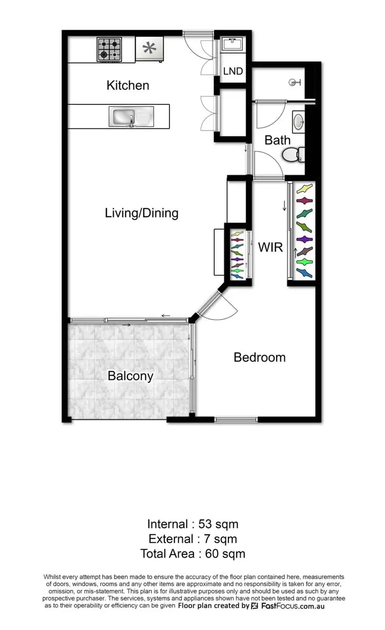 Floorplan of Homely apartment listing, 1509/4 Edmondstone Street, South Brisbane QLD 4101