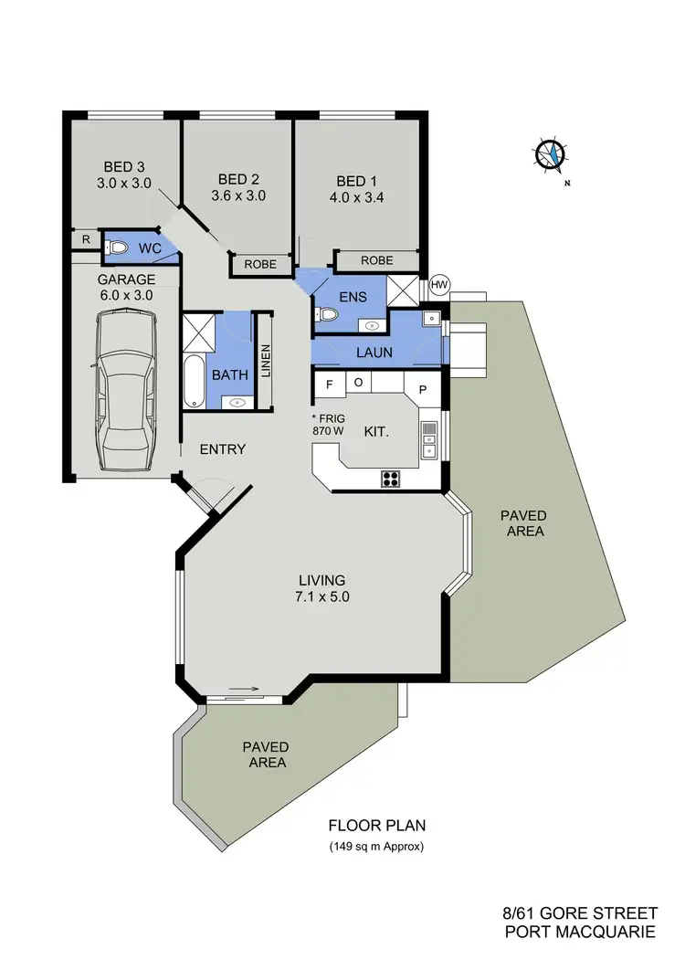 Floorplan of Homely villa listing, 8/61 Gore Street, Port Macquarie NSW 2444