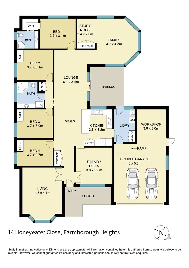 Floorplan of Homely house listing, 14 Honeyeater Close, Farmborough Heights NSW 2526