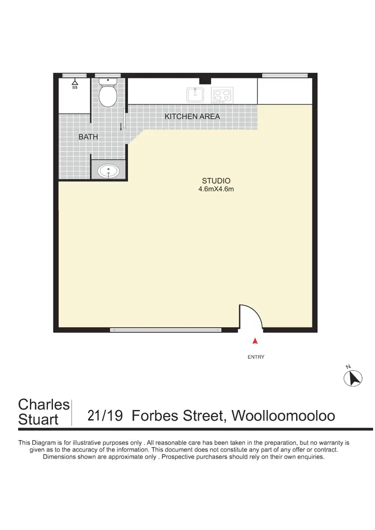 Floorplan of Homely studio listing, 21/19 Forbes Street, Woolloomooloo NSW 2011