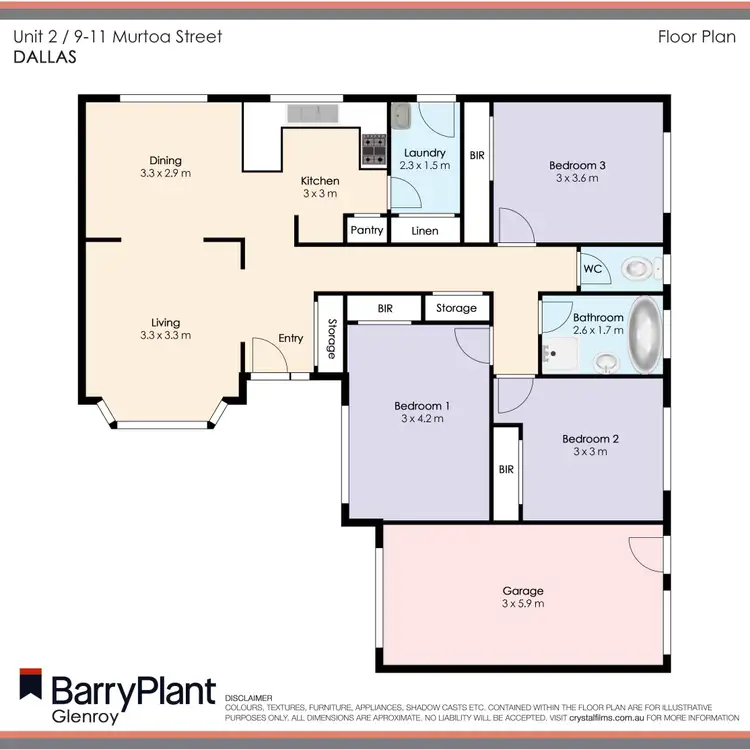 Floorplan of Homely unit listing, 2/9 Murtoa Street, Dallas VIC 3047