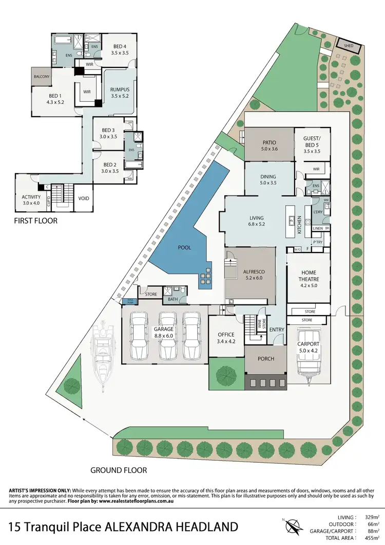 Floorplan of Homely house listing, 15 Tranquil Place, Alexandra Headland QLD 4572