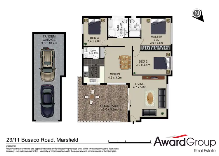 Floorplan of Homely villa listing, 23/11 Busaco Road, Marsfield NSW 2122