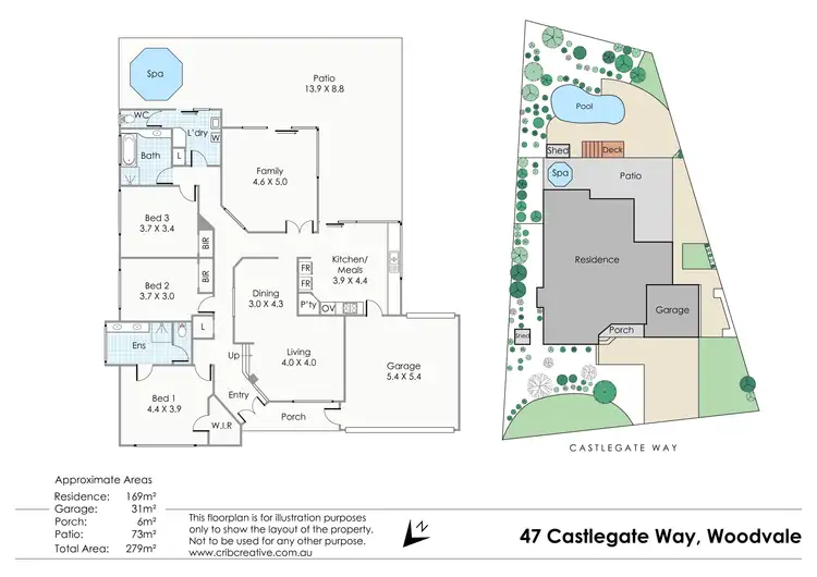 Floorplan of Homely house listing, 47 Castlegate Way, Woodvale WA 6026