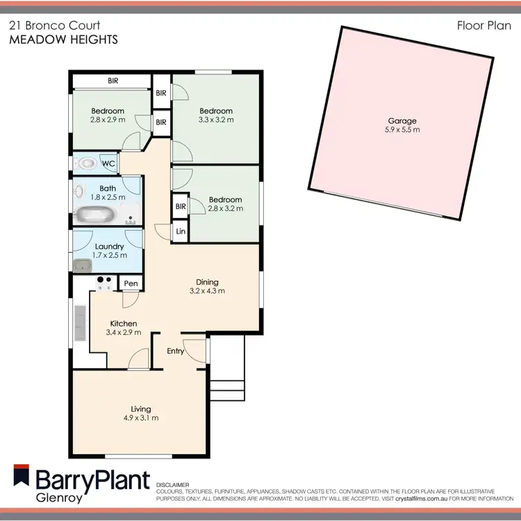 Floorplan of Homely unit listing, 21a Bronco Court, Meadow Heights VIC 3048