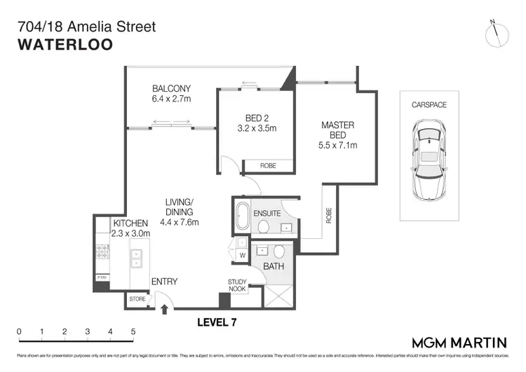 Floorplan of Homely apartment listing, 704/18 Amelia Street, Waterloo NSW 2017