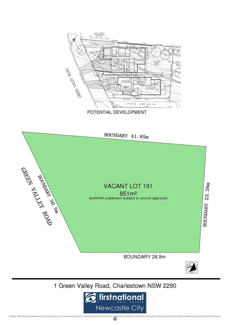Floorplan of Homely land listing, 1 Green Valley Road, Charlestown NSW 2290